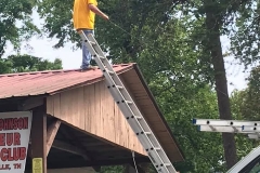 Getting ready to pull up the tower