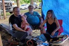 L-R) N4CAG with harmonic on lap, N4FV, N4CAG XYL
