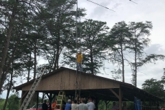 How many hams does it take to install a tower? KN4AYP on the roof.