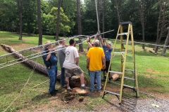 Assembling one of the triband yagis.